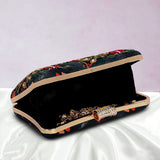 Embroidered Bridal Clutch | Black Green - ArtFlyck