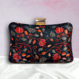 Embroidered Bridal Clutch | Black Green - ArtFlyck