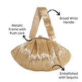 Golden Cutdana Batua Bag - ArtFlyck