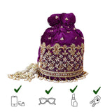 Gulab Purple Potli | Made to Order - ArtFlyck