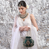 Maira Zardozi Green Potli - ArtFlyck
