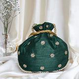 Maira Zardozi Green Potli - ArtFlyck