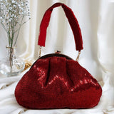 Maroon Cutdana Batua Bag - ArtFlyck