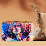 Oil Painted Suede Evening Clutch - ArtFlyck