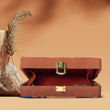Oil Painted Suede Evening Clutch - ArtFlyck