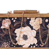 Printed Wooden Caramel Clutch - ArtFlyck