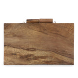 Printed Wooden Caramel Clutch - ArtFlyck