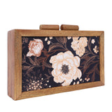 Printed Wooden Caramel Clutch - ArtFlyck