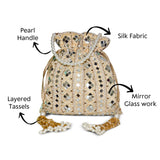 Sheesh Mahal Embellished Potli - ArtFlyck