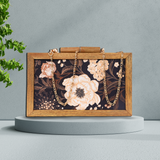 Printed Wooden Caramel Clutch - ArtFlyck