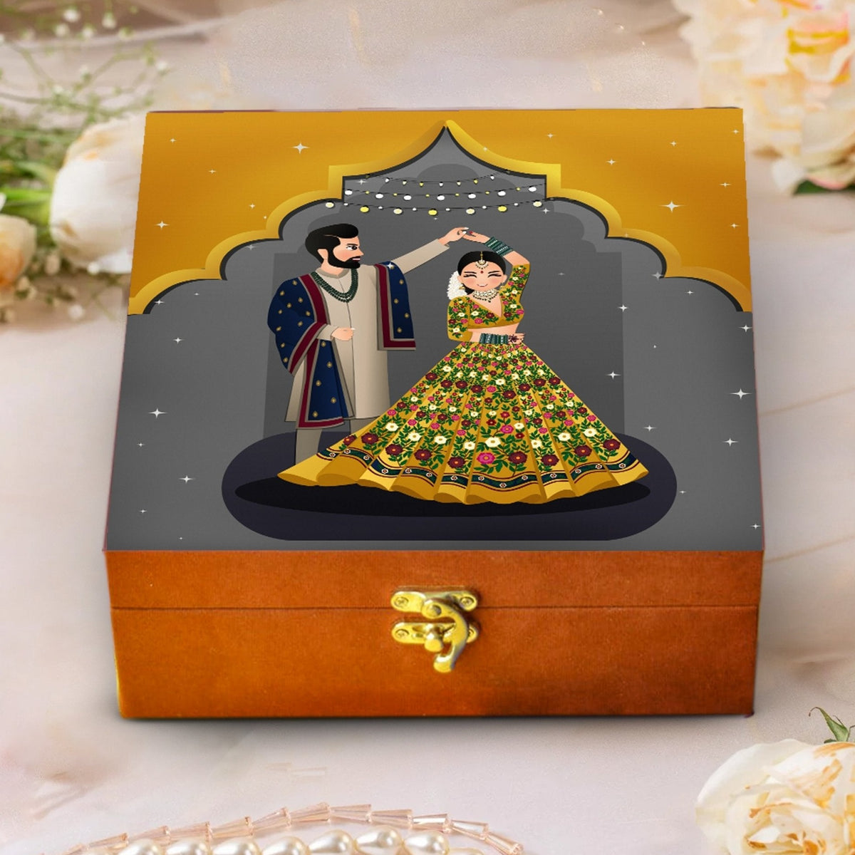 Yellow Green Bride Groom Trunk Trousseau