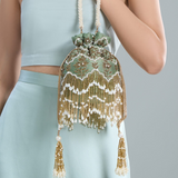 Chand Sage Green Potli | Made to Order