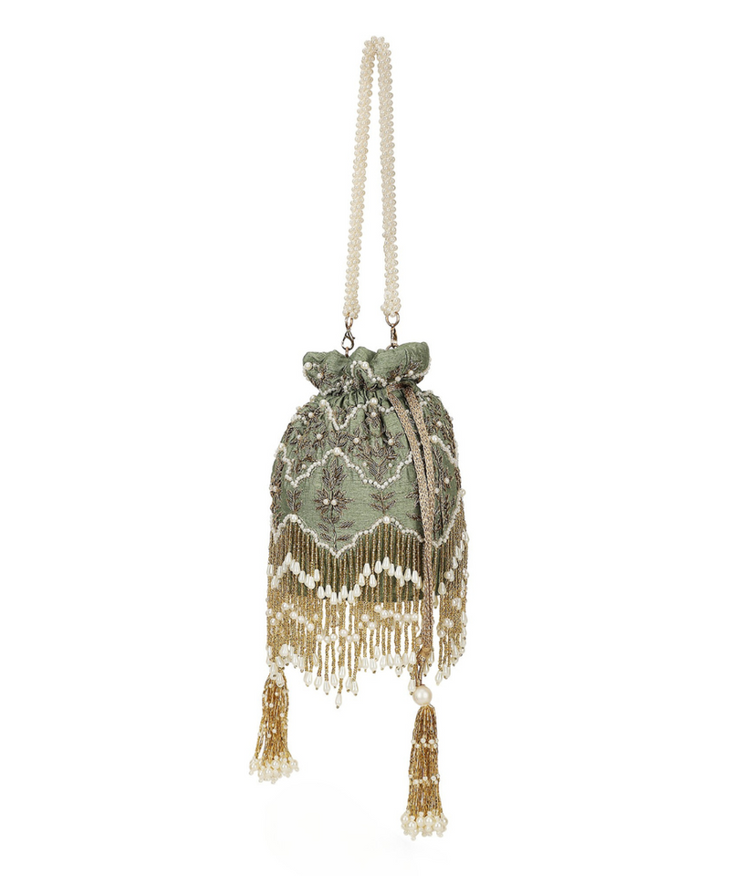 Chand Sage Green Potli | Made to Order