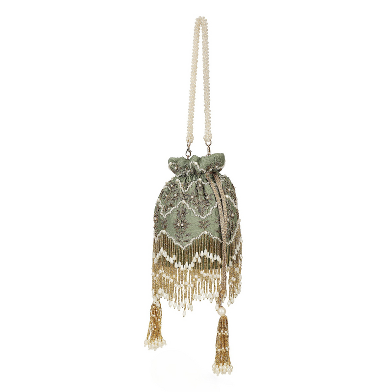 Chand Sage Green Potli | Made to Order