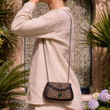 Sitara Emerald Oxidized Mini Clutch