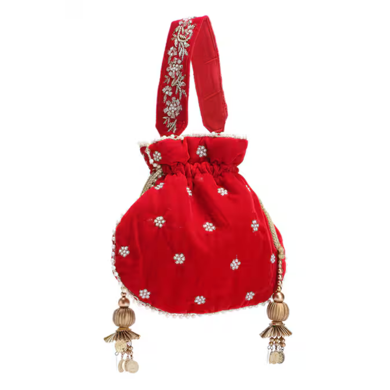 Raas Zardozi Red Potli