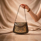 Sitara Peach Oxidized Mini Clutch
