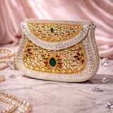 Sitara Silver Emerald Clutch