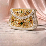 Sitara Silver Emerald Clutch