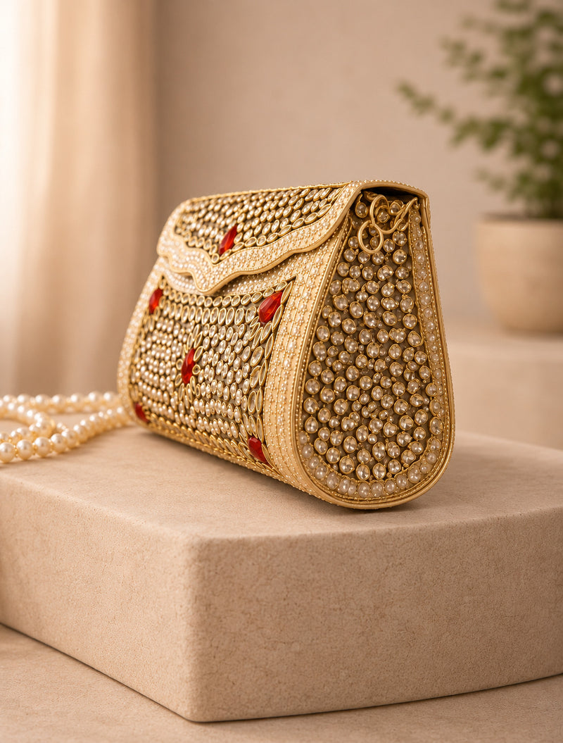 Sitara Gold-Ruby Clutch