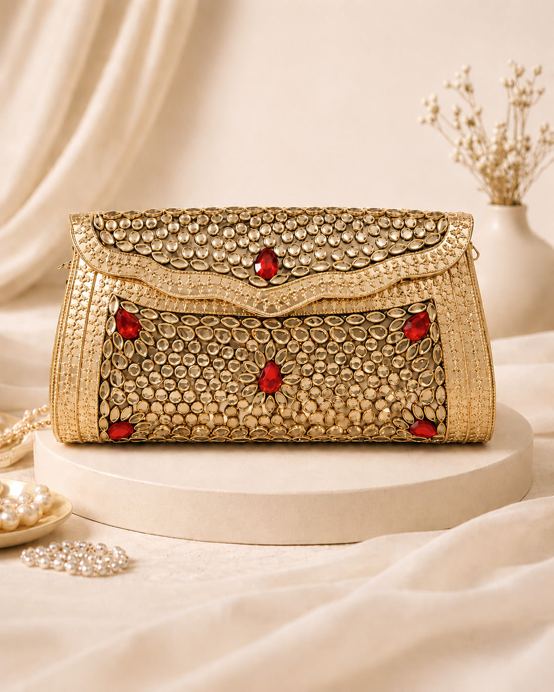 Sitara Gold-Ruby Clutch