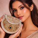 Sitara Silver Round Clutch