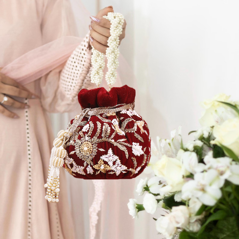 Adah Crimson Potli | Made to Order