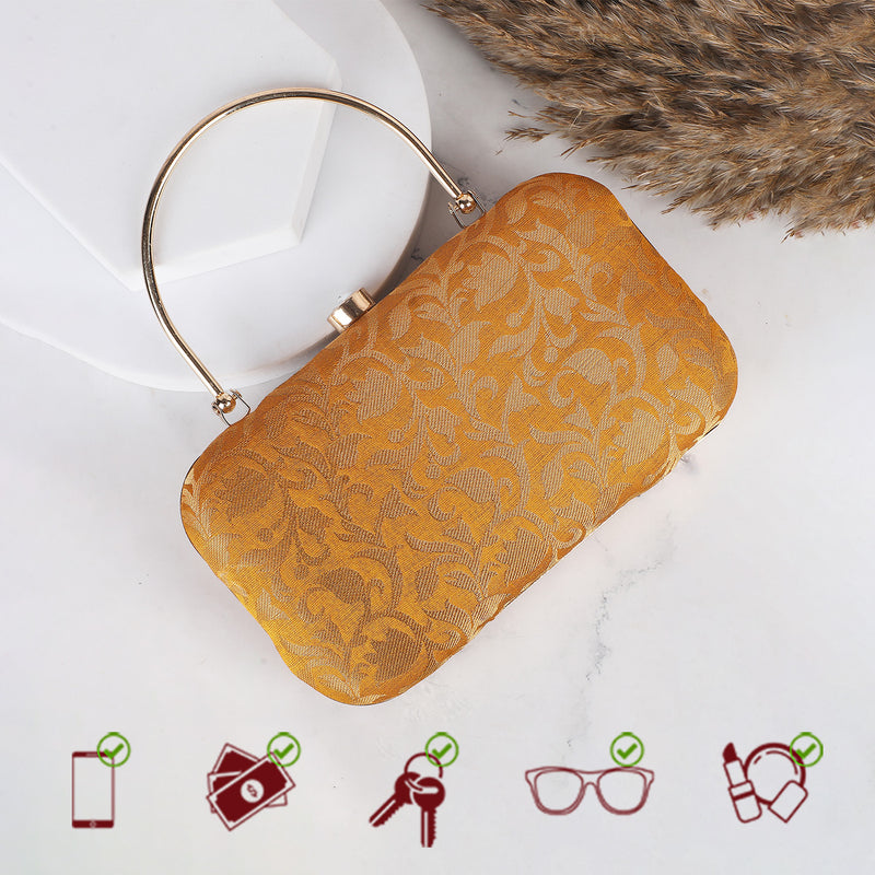 Naaz Banarasi Clutch | Yellow Gold