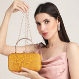 Naaz Banarasi Clutch | Yellow Gold