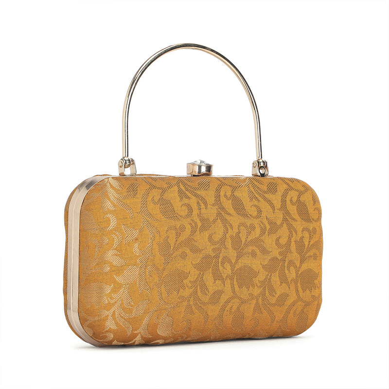 Naaz Banarasi Clutch | Yellow Gold