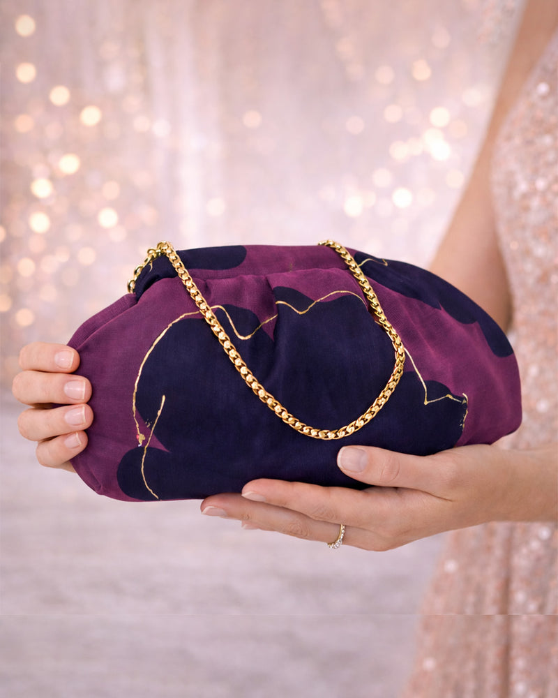 Aarzo Organza Batua| Purple