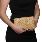 Gravel Stone Clutch | Golden