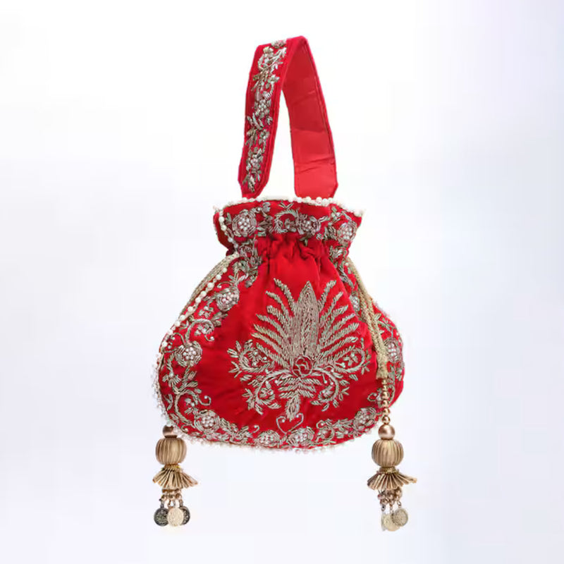 Raas Zardozi Red Potli