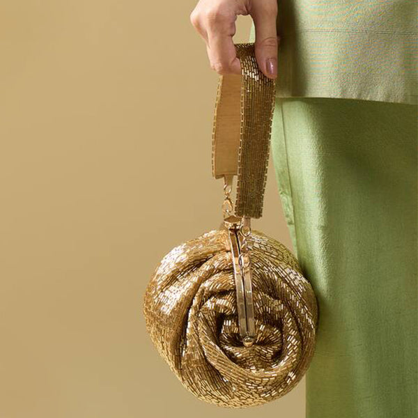 Golden Cutdana Batua Bag
