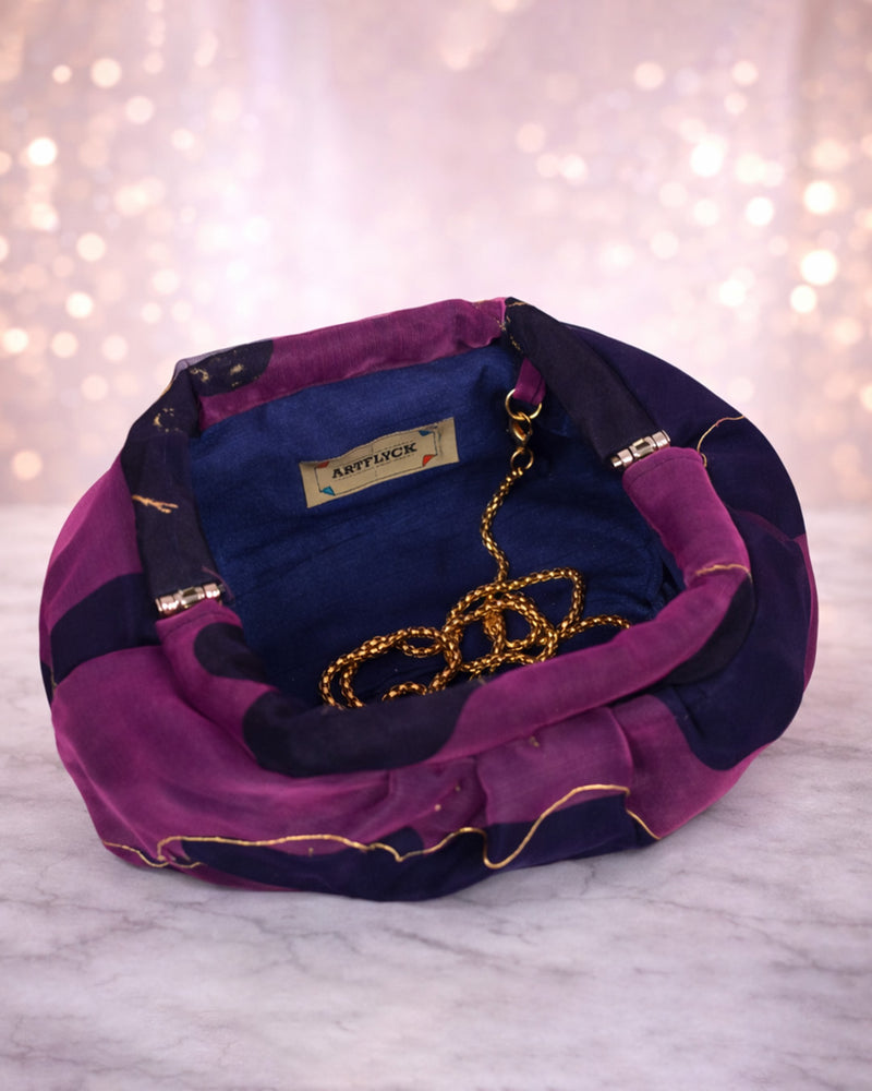 Aarzo Organza Batua| Purple