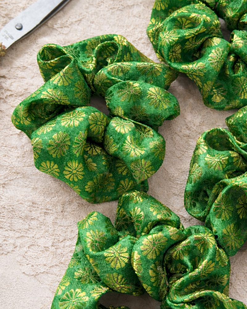 Banarasi Scrunchies | Green