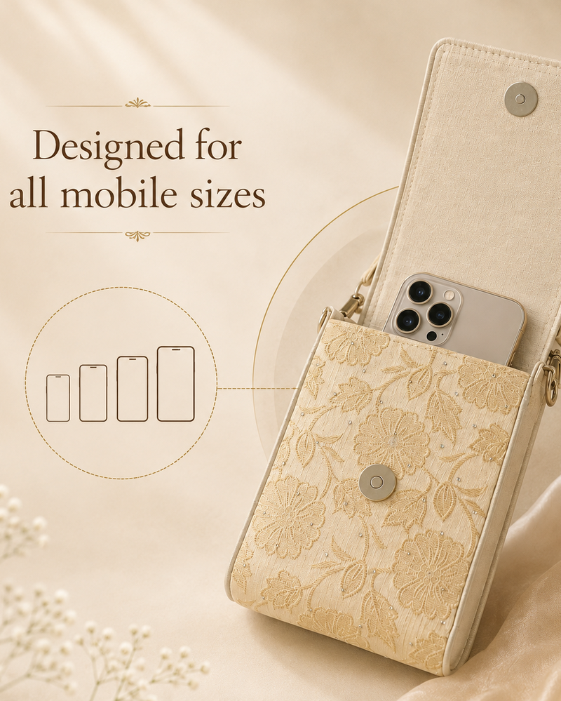 Meher Banarasi Fabric Mobile Sling