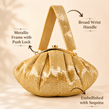 Golden Cutdana Batua Bag
