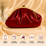 Maroon Cutdana Batua Bag