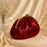 Maroon Cutdana Batua Bag
