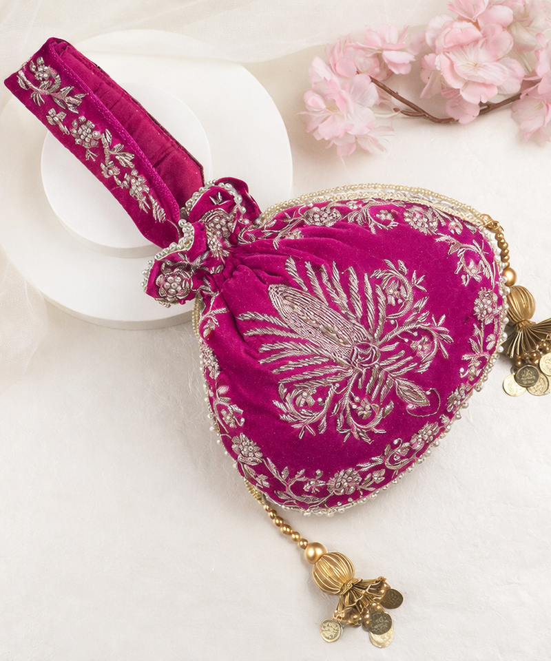Raas Zardozi Pink Potli