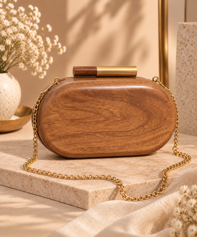 Aranya Wooden Clutch