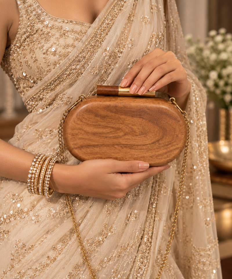 Aranya Wooden Clutch