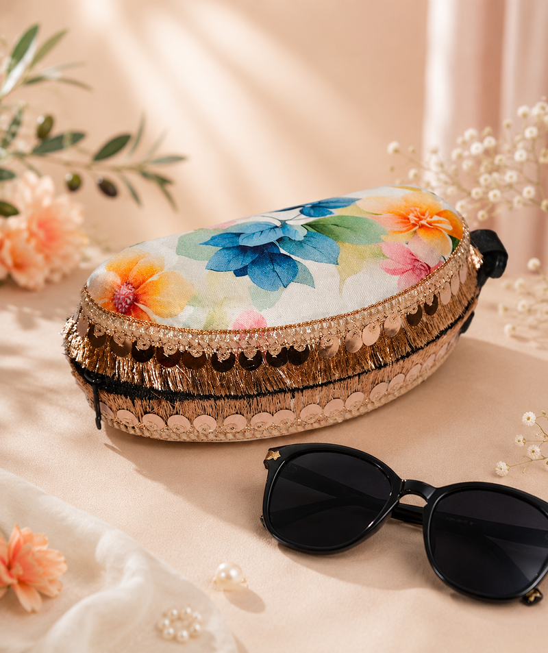 Modal Sunglasses Case | White Bloom