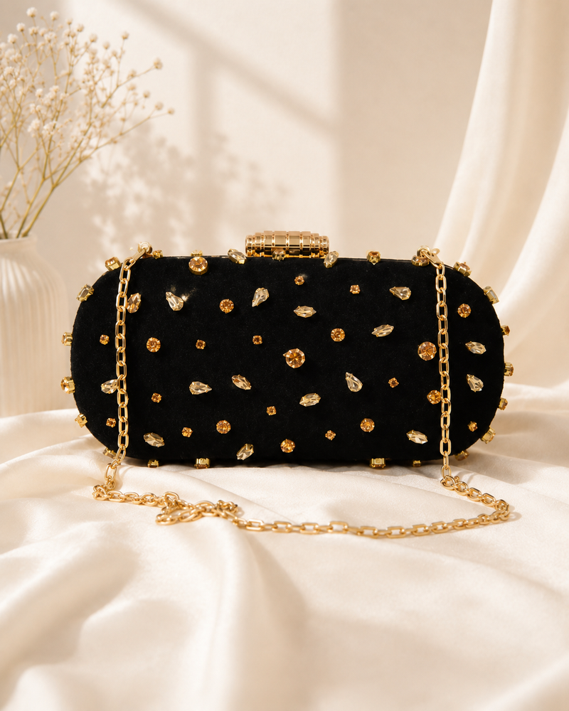 Ruby Black Clutch