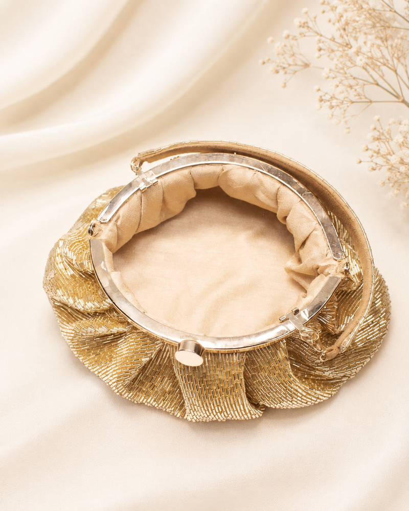 Golden Cutdana Batua Bag