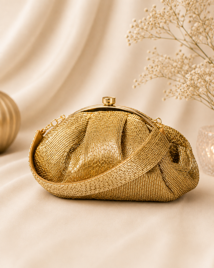 Golden Cutdana Batua Bag