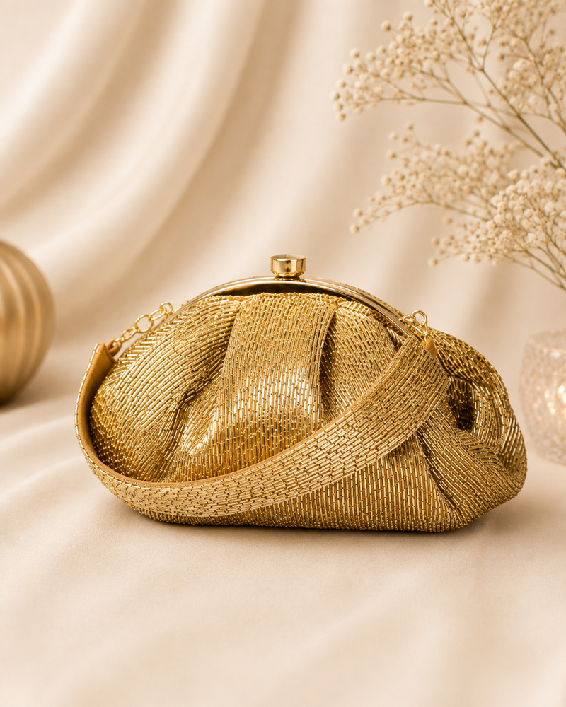 Golden Cutdana Batua Bag