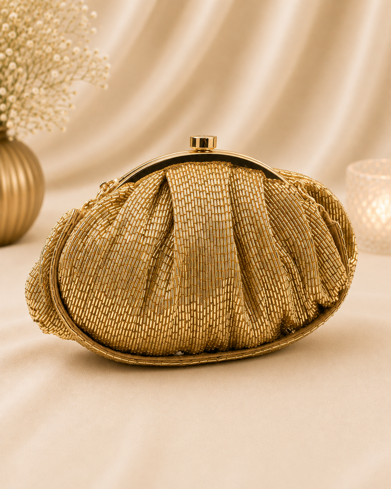 Golden Cutdana Batua Bag