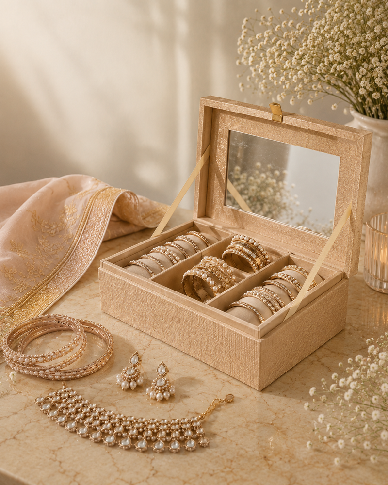 Three Rod Gold Bangle Trousseau | Made To Order